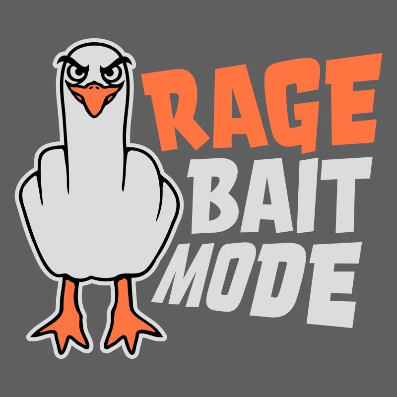 Rage Appât Mode Mouette Oiseau Méchant Drôle Provocation