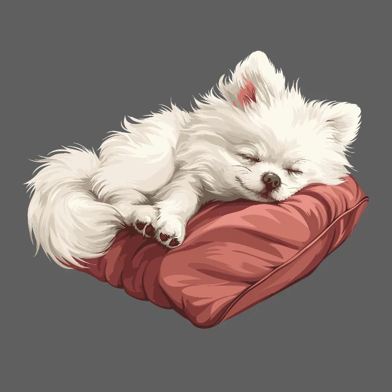 Chiot Spitz endormi