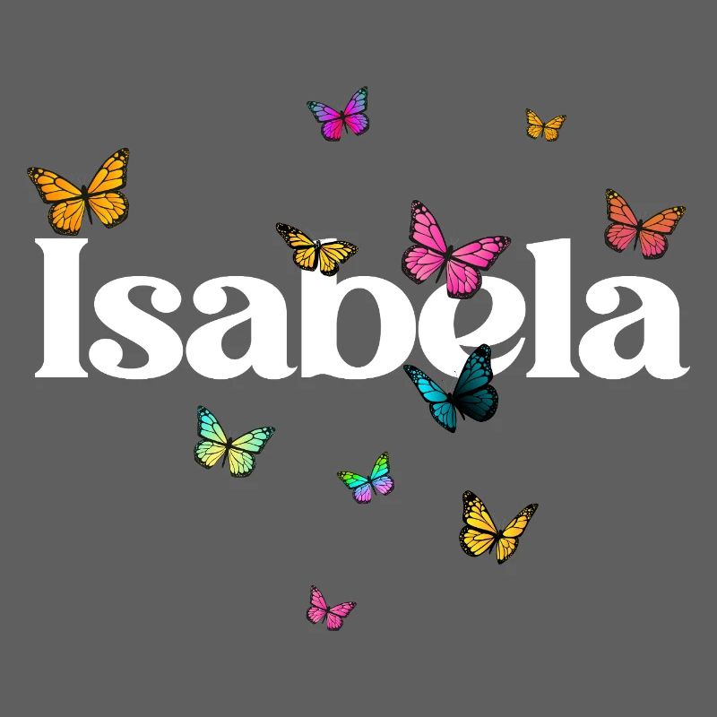 Schöner Mädchenname mit Schmetterlingen ISABELA