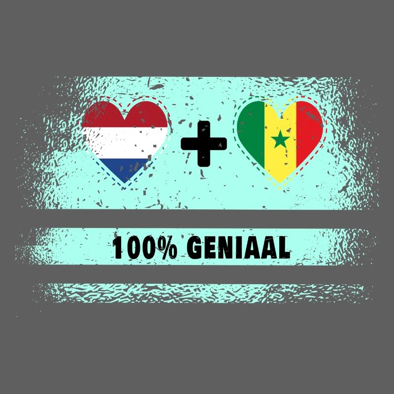 Sénégal et Pays-Bas 100% Genius flag