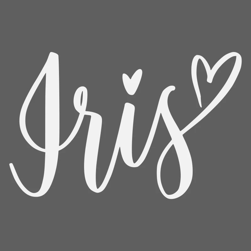 Lettrage en forme de cœur d’iris
