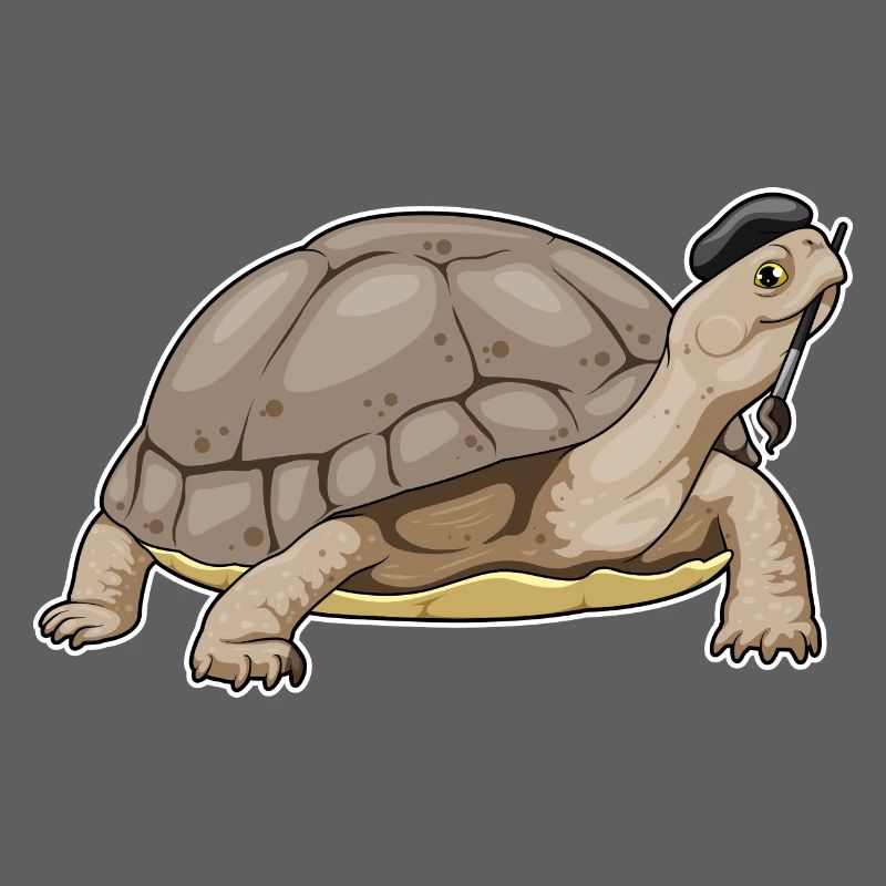Turtle Painter Brush Painting