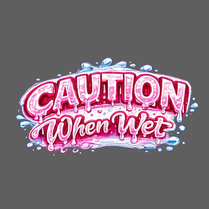 Caution When Wet Funny Flirty Statement Tee pun sp