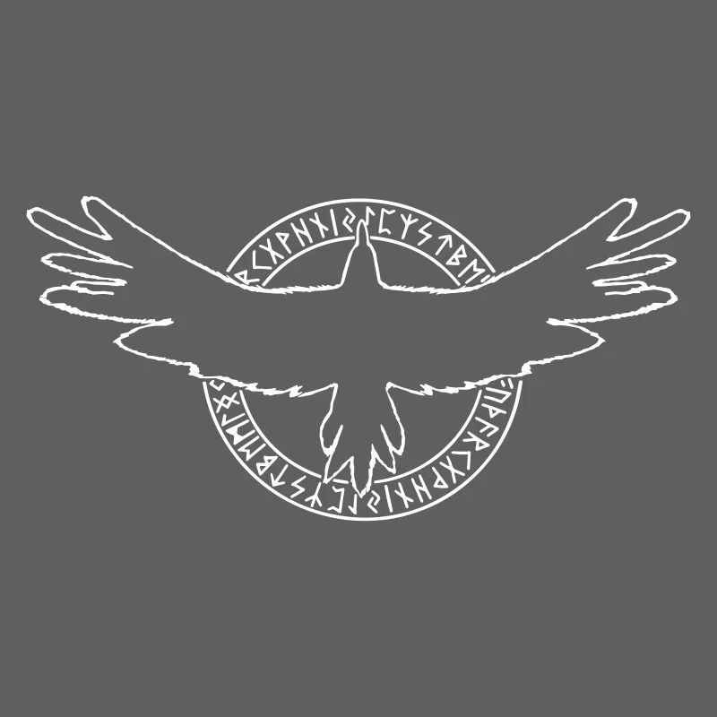 Corbeau et runes