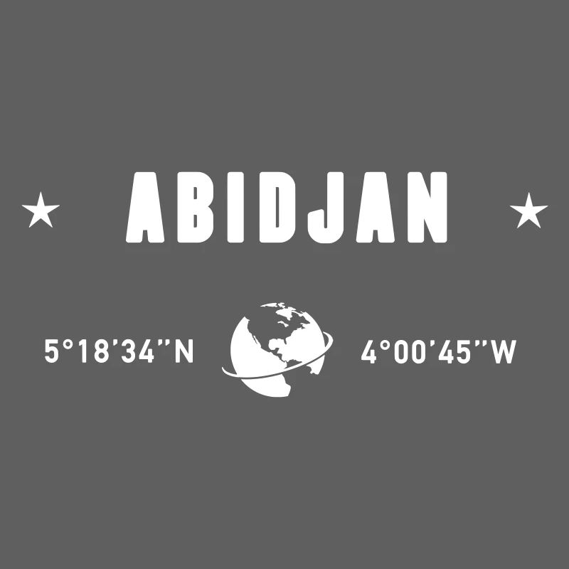 Abidjan Ivory Coast Coordinates Earth White