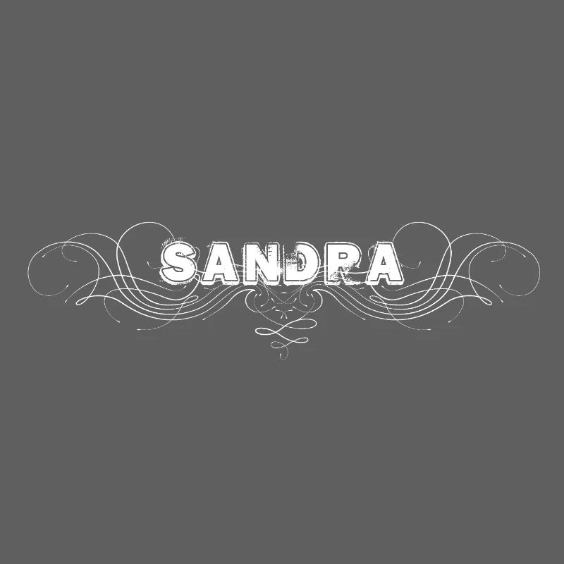 Lettrage SANDRA avec lignes décoratives