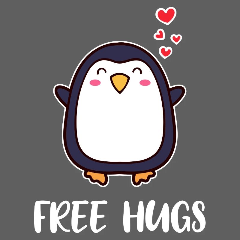 Tier Süß Pinguin Herz Statement Seevogel Südpol