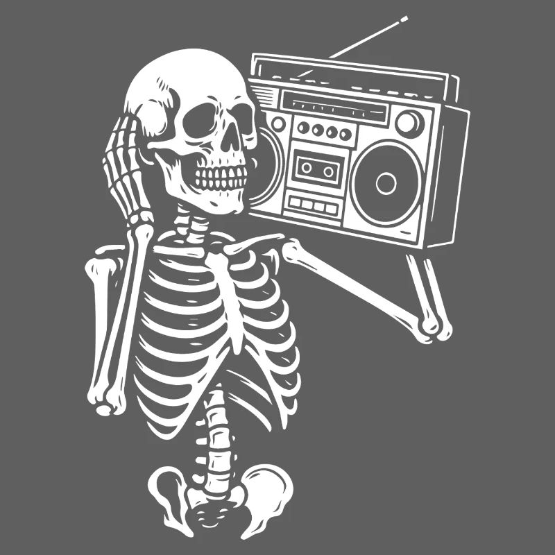 Skelett Ghettoblaster Retro Groove