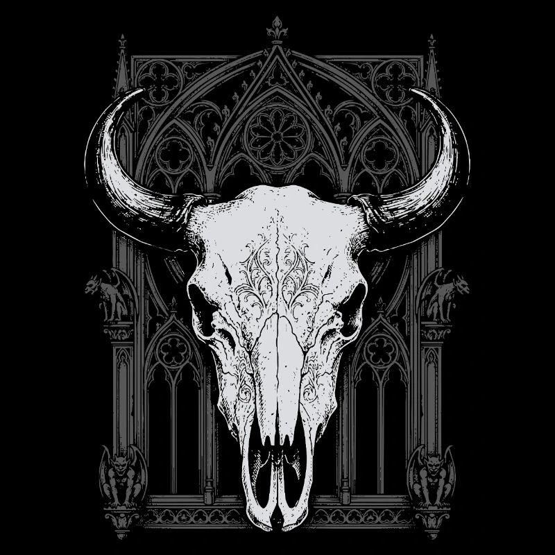 Gothic Bull Skull Crest