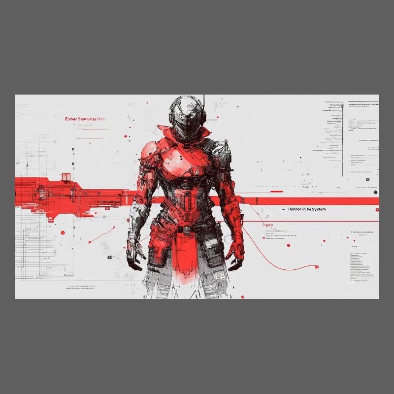 Futuristischer Cyber-Samurai