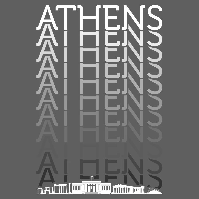 Athens Skyline Echo Typography