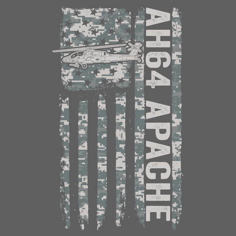 AH-64 Apache Hubschrauber mit amerikanischer Flagg