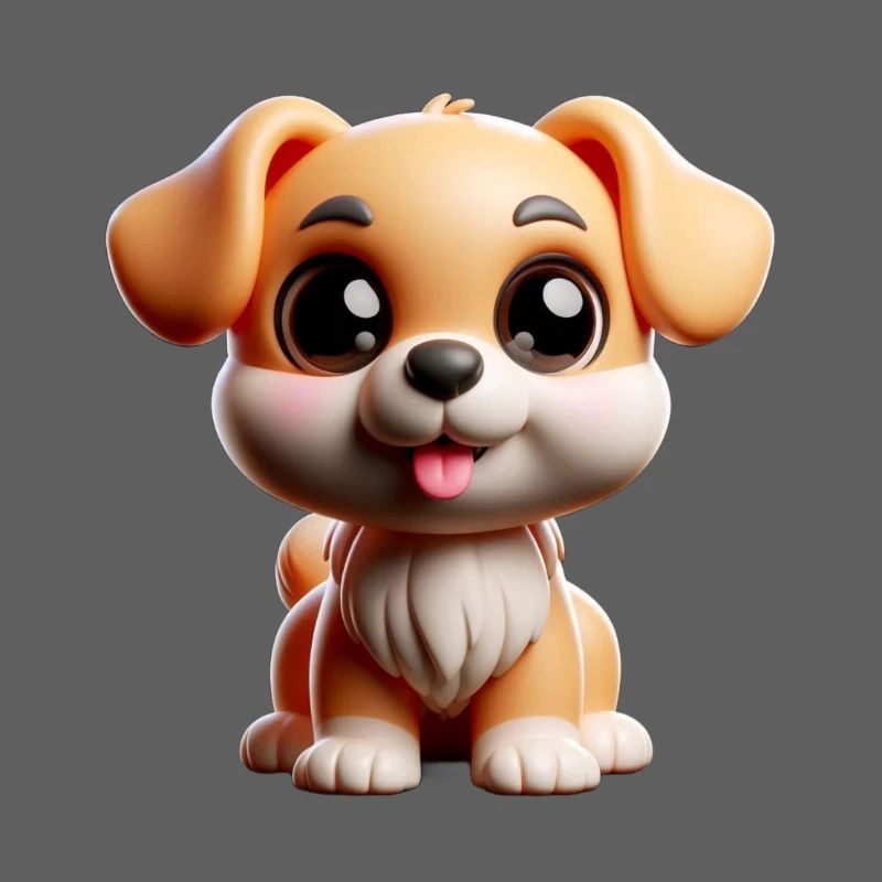 Chiot mignon de style dessin animé
