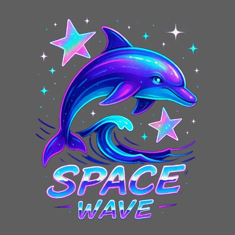 Néon Space Wave Dolphin Design