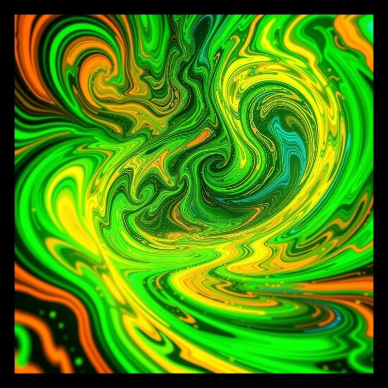 La couleur psychédélique tourbillonne en vert