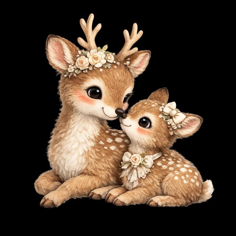Maman Cerf et son bébé