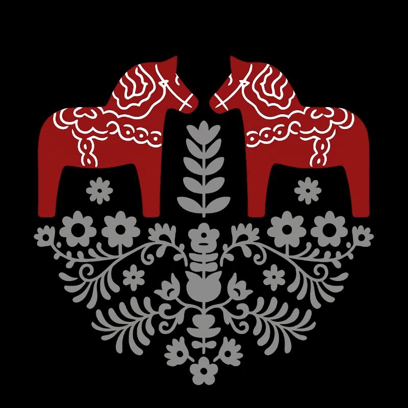 Dala Pferd – Skandinavische Folklore in Grau