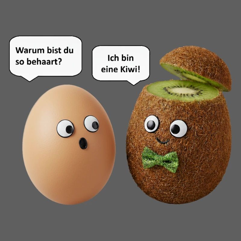 Kiwi and Egg Comedy Design