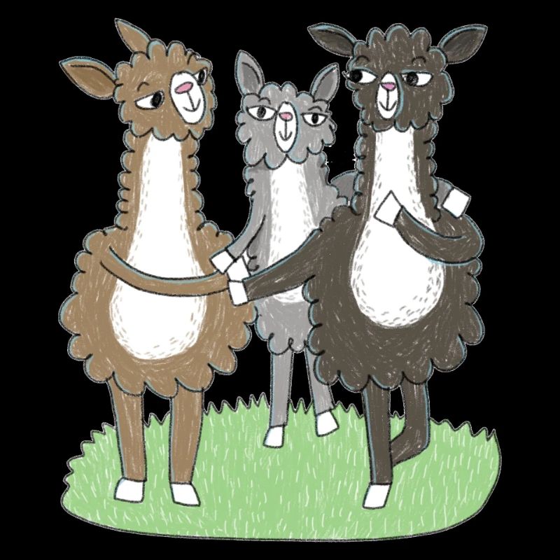 Trois amis lamas