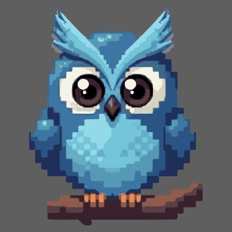 Pixel Eule – Retro 8-Bit Style