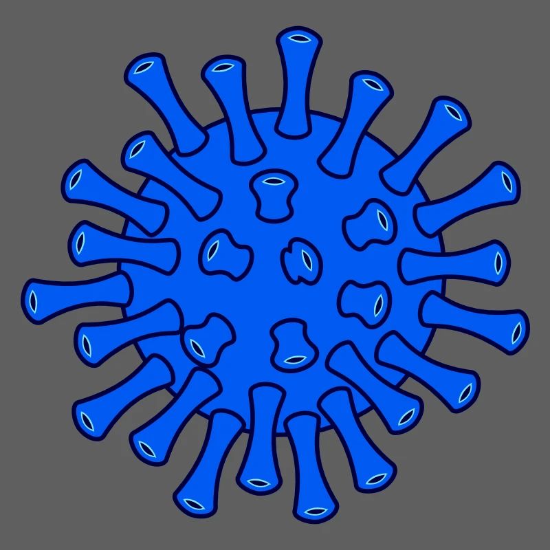 Blue Covid Molecule Illustration