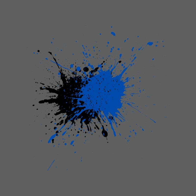Impression créative d’éclaboussures de peinture bleue