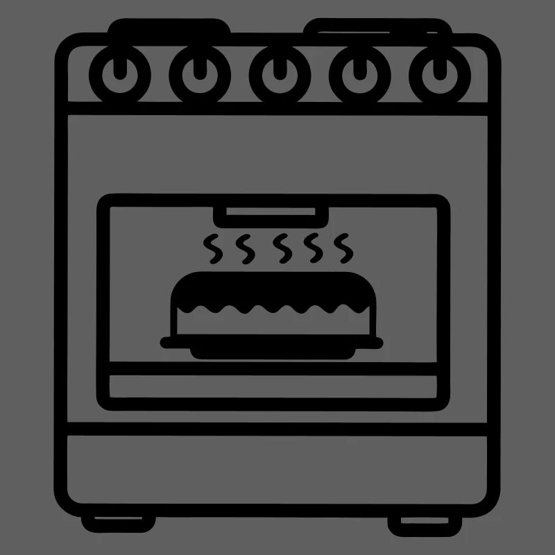 Four à gaz avec gâteau