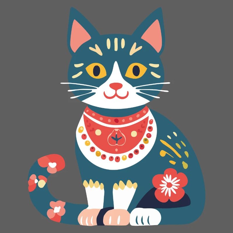 süße Folklore-Katze