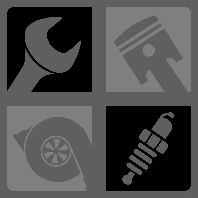Wrench Piston Turbo Spark Plug Emblem
