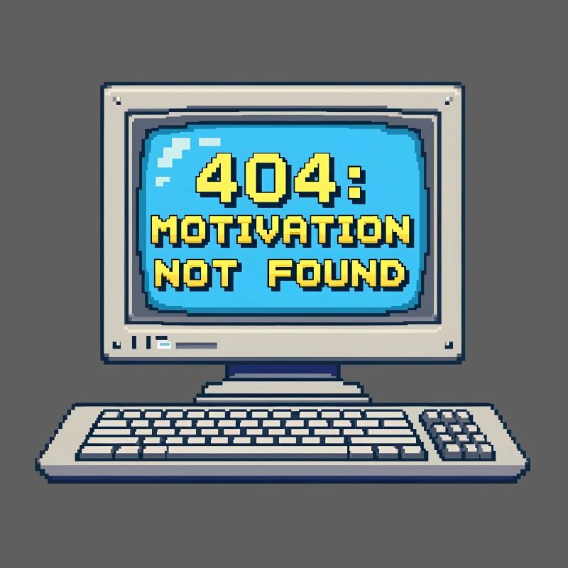 PC rétro pixel 8 bits – 404 Motivation introuvable