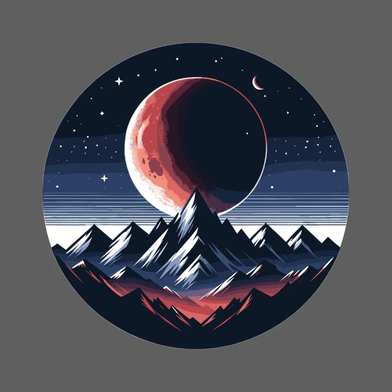 Moonlight over mountain range