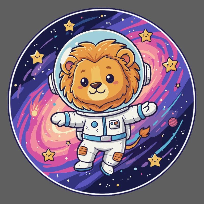 Astronaute Lion dans l’espace