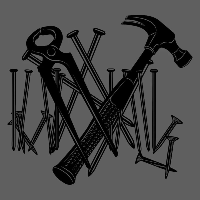 Carpenter tools and nails
