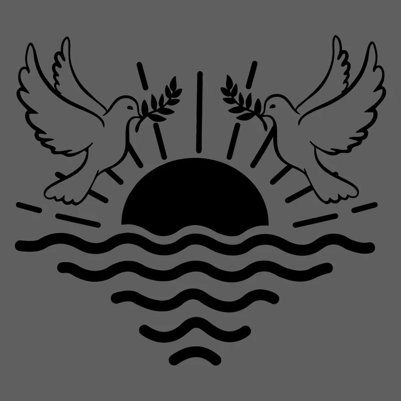 sunset two pigeons
