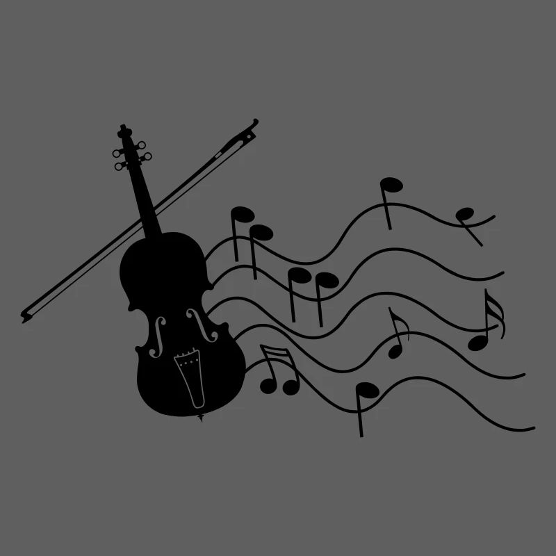 Violon avec notes de musique image d’ombre,