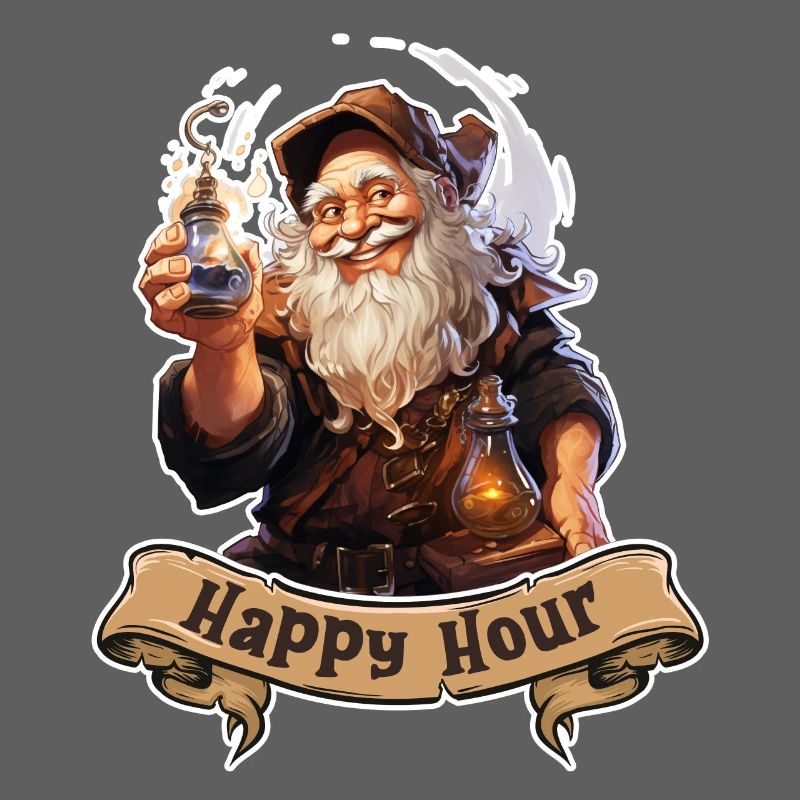 Happy Hour Dwarf with Magic Potion Role Playing Game