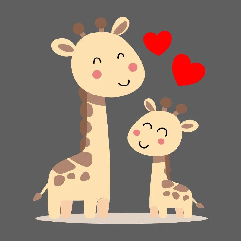 Bébé Girafe avec Maman Girafe