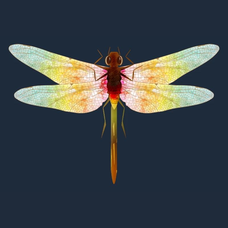 Libellule irisée – motif insecte en filigrane