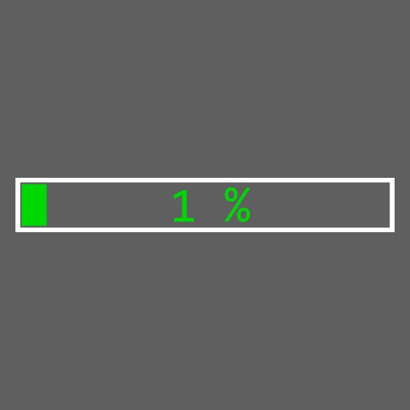 Loading Bar Green 1% outline White