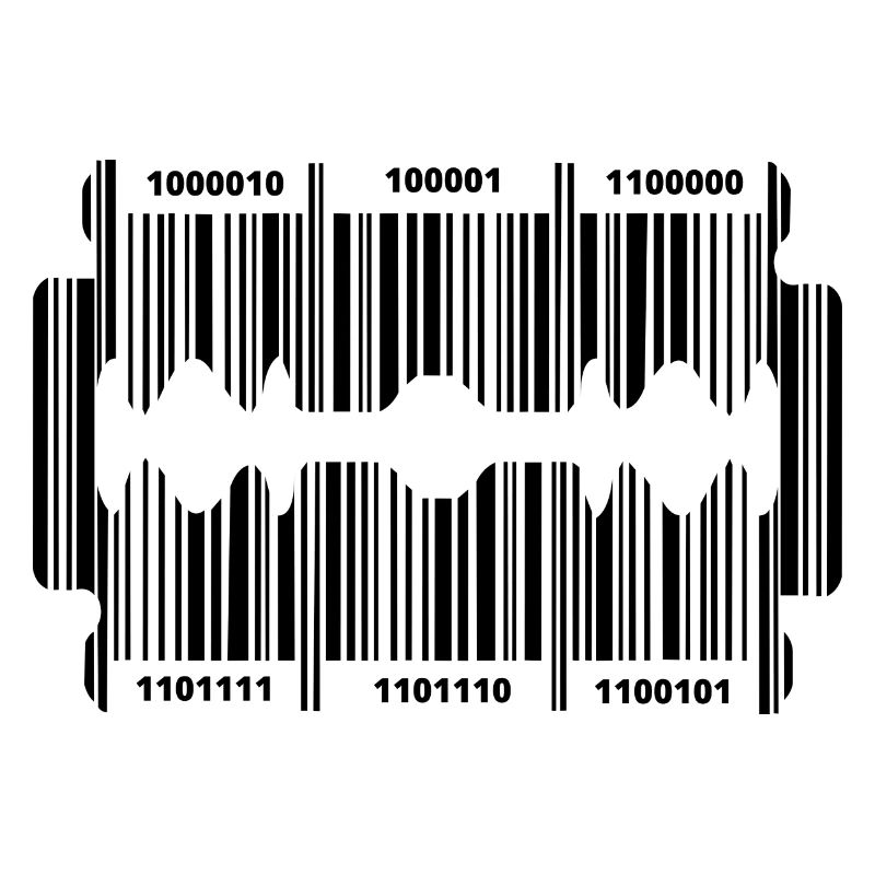 Rasierklinge mit geheim Code