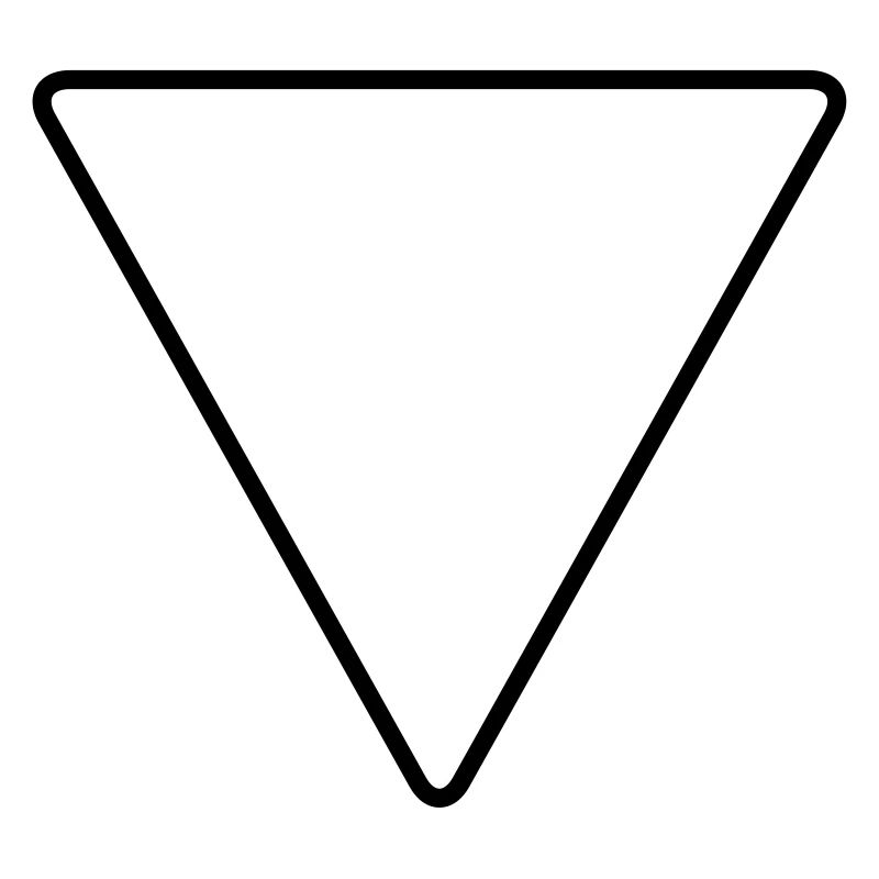 Triangle with rounded corners as a warning sign