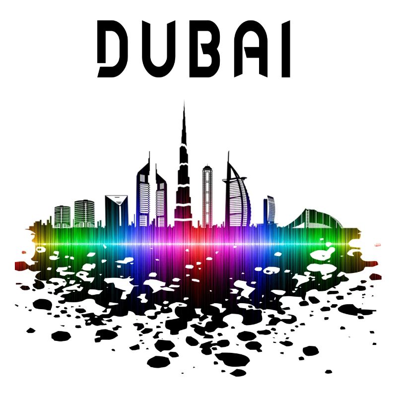 Dubai Skyline Splash Design / Cadeau
