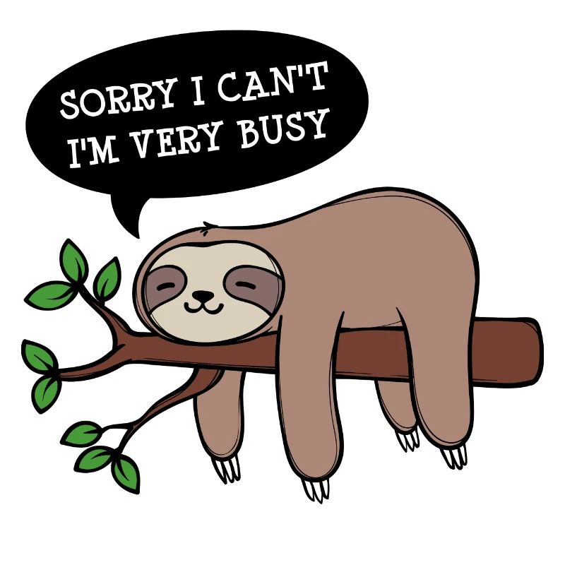 Sleeping Jungle Animal Lazy Sloth Statement