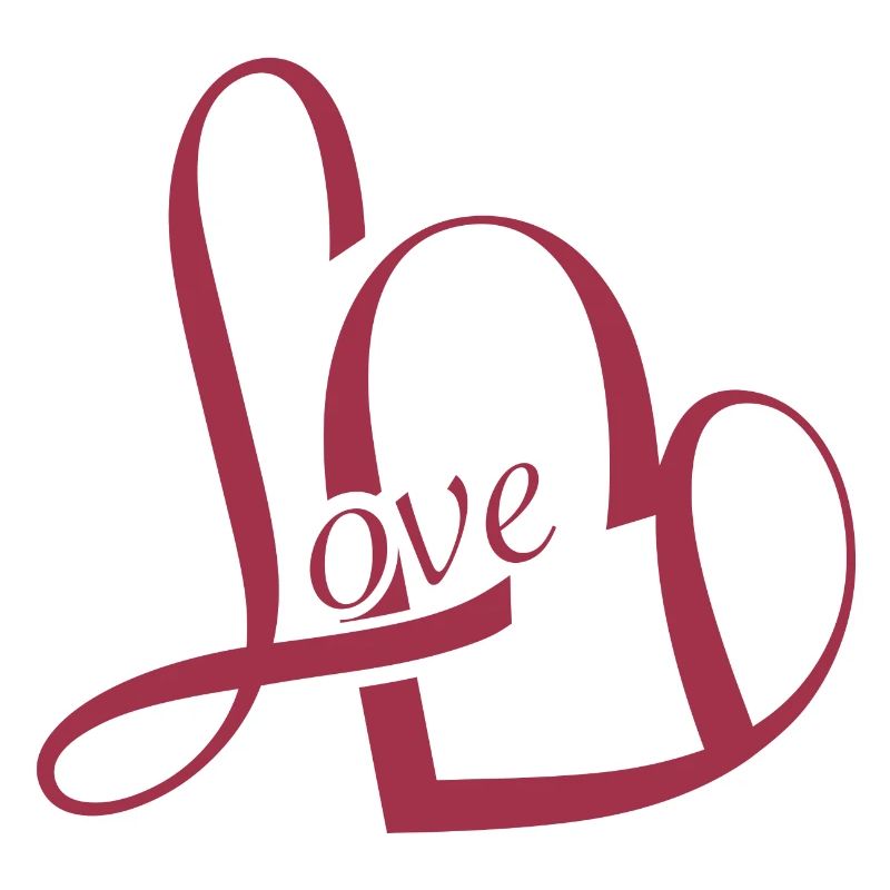 romantic Valentine's Day typography in red