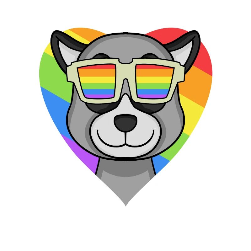 Regenbogen - Lemur mit Brille