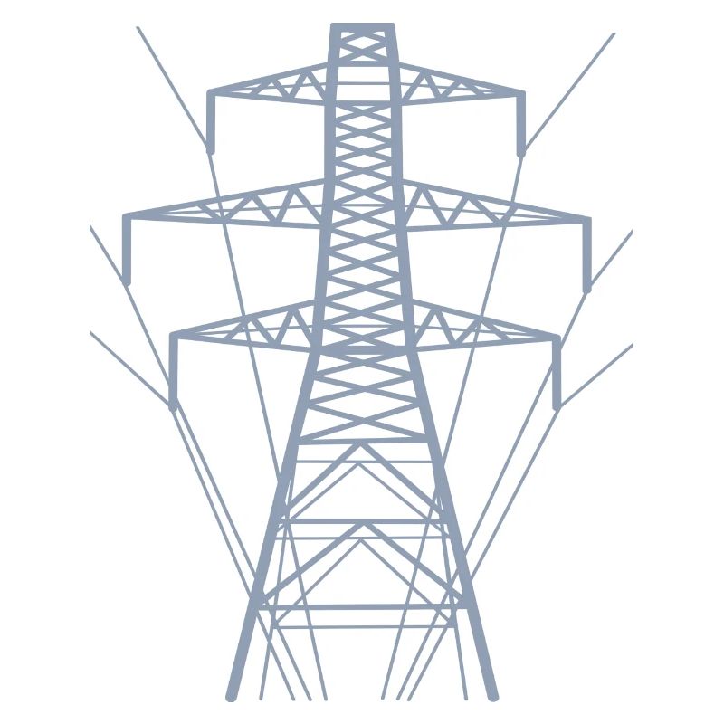 Weiße Strommast-Silhouette