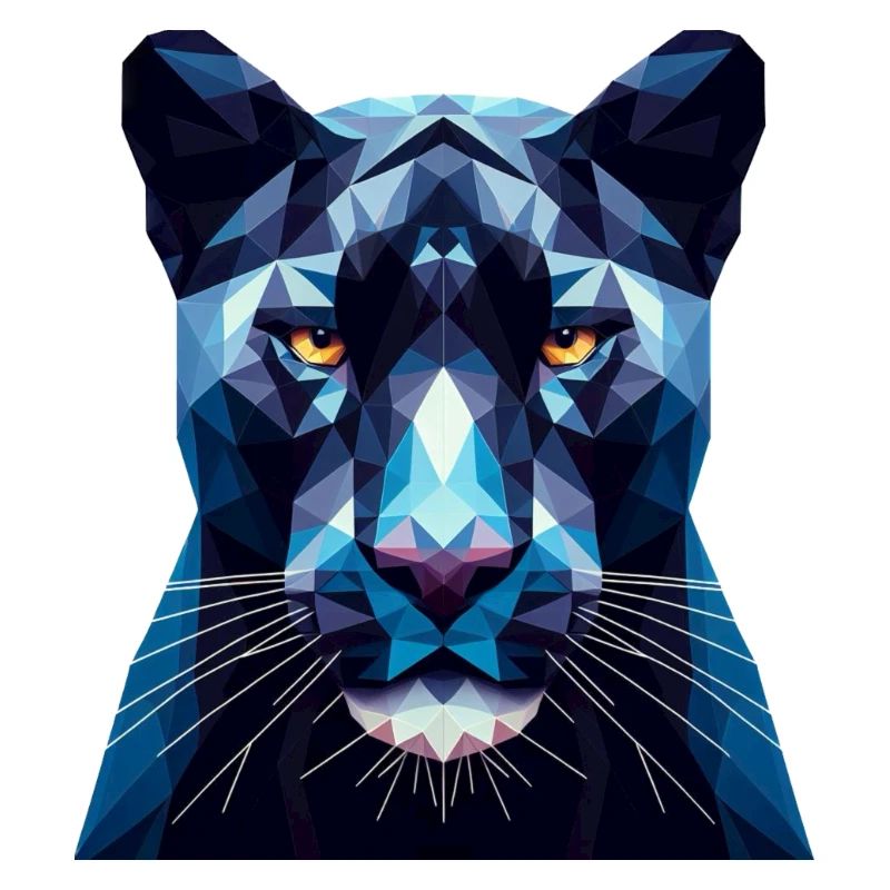 Une panthère bleue dans le style polygonal