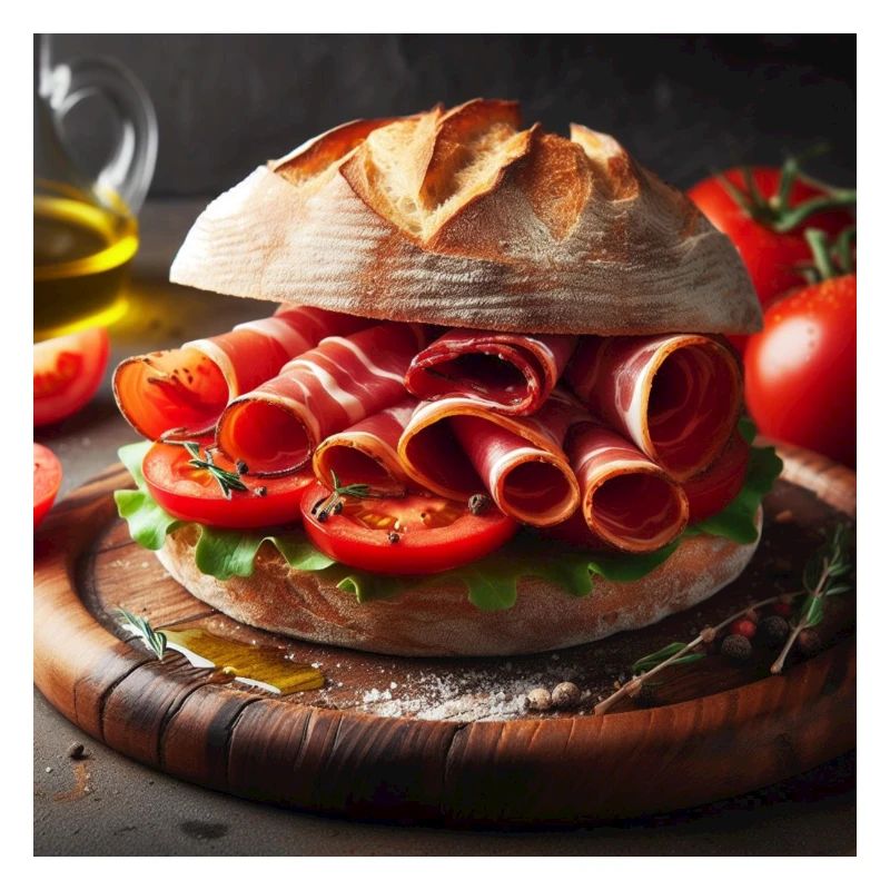 Panino prosciutto serrano e pomodoro