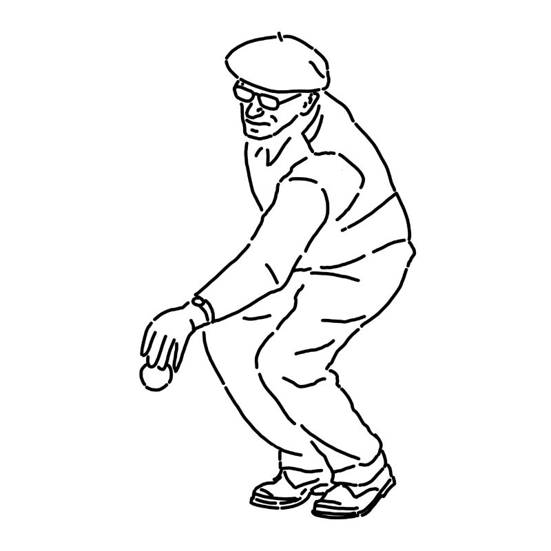 Petanque Player Left-Handed