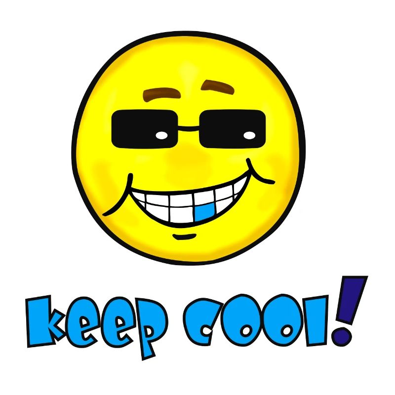 Keep cool - Funny emoticon with sunglasses